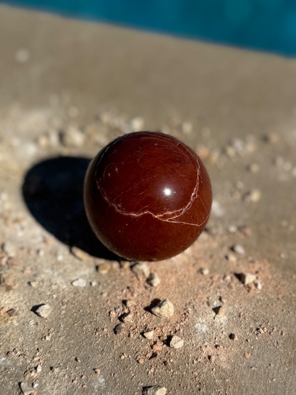 AAA Australian Deep Red Cinnabar Jasper Crystal Sphere - Picture 2 of 9